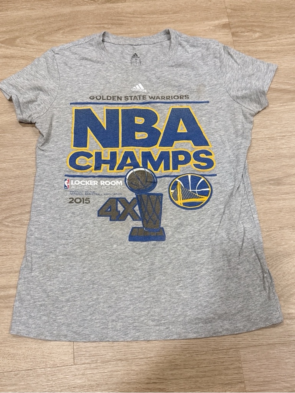 Adidas Golden State Warriors NBA Champs Gray Tee